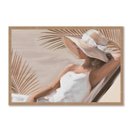 Cadre Femme Transat Tenue Blanche