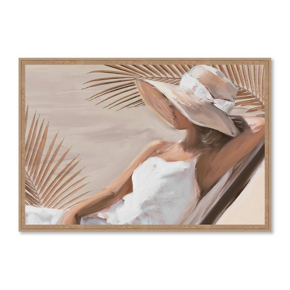 Cadre Femme Transat Tenue Blanche