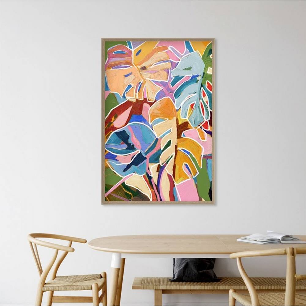 cadre_feuilles_exotiques_colore_deco_salle_a_manger_caf_26083 Cadre Feuilles Exotiques Colorés