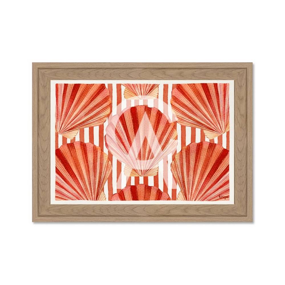 Cadre Petit Format Coquillages Rouges