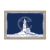 Cadre Phare Blanc Fond Bleu