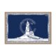 Cadre Phare Blanc Fond Bleu
