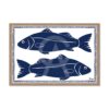 Cadre Poissons Bleus Fond Blanc