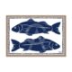 Cadre Poissons Bleus Fond Blanc