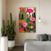 deco_salon_cactus_fleurs_vert_orange_rose_orya_caf_26117 Déco Salon Cactus Fleurs