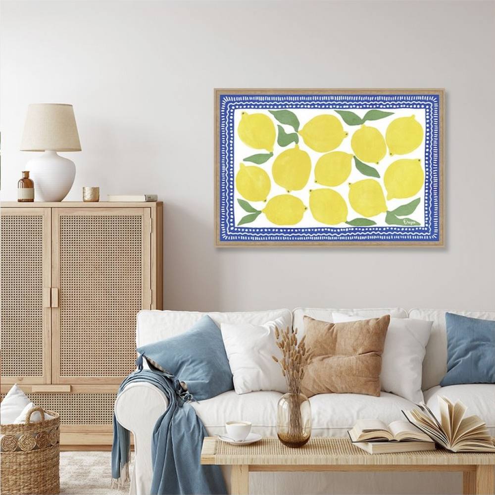 Décoration Murale Encadrée Citrons Jaunes