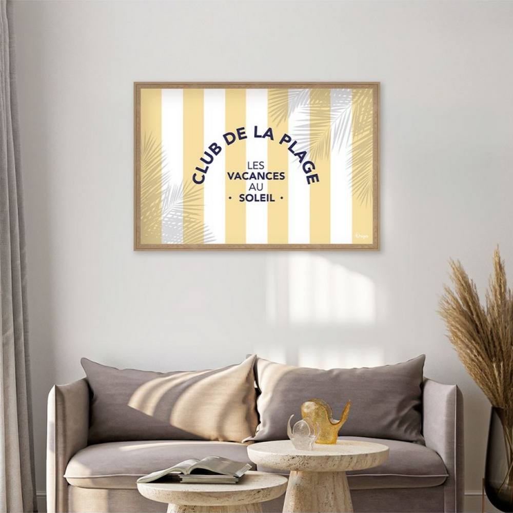 decoration_murale_encadree_club_plage_jaune_orya_cat_25153 Décoration Murale Encadrée