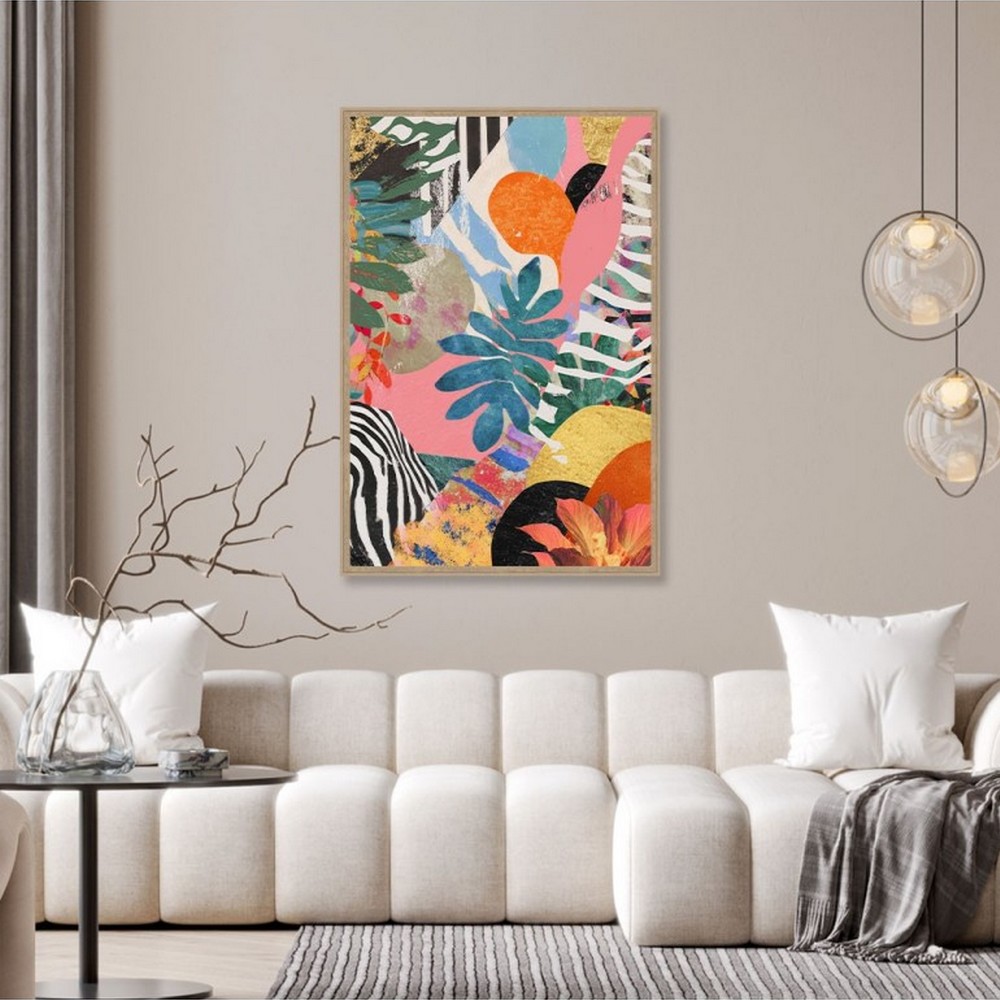 décoration murale salon abstrait multicolore orya