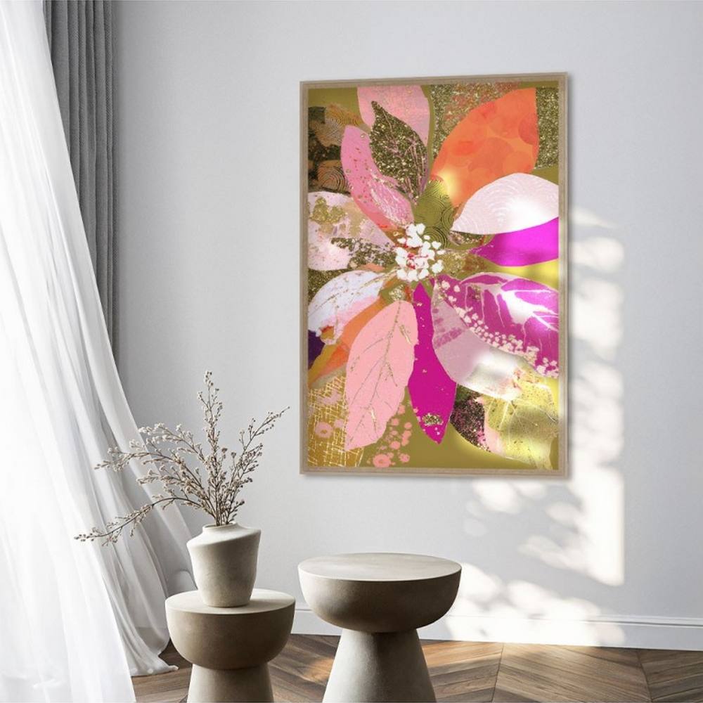 idée cadeau feuilles orange rose