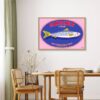 Idée Cadeau original murale Sardines Bleu Rose