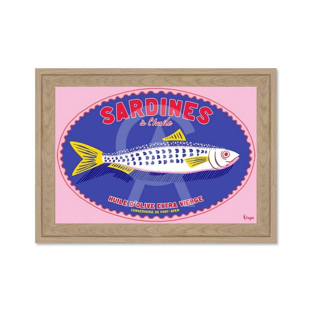 Mini Cadre Sardine Bleu Rose