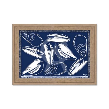 Mini Déco Coquillage Fond Bleu