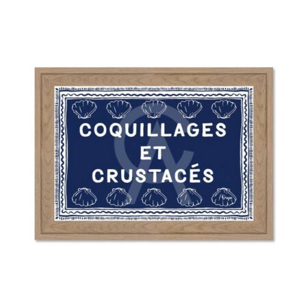 Mini Tableau Coquillages et Crustacés Bleu