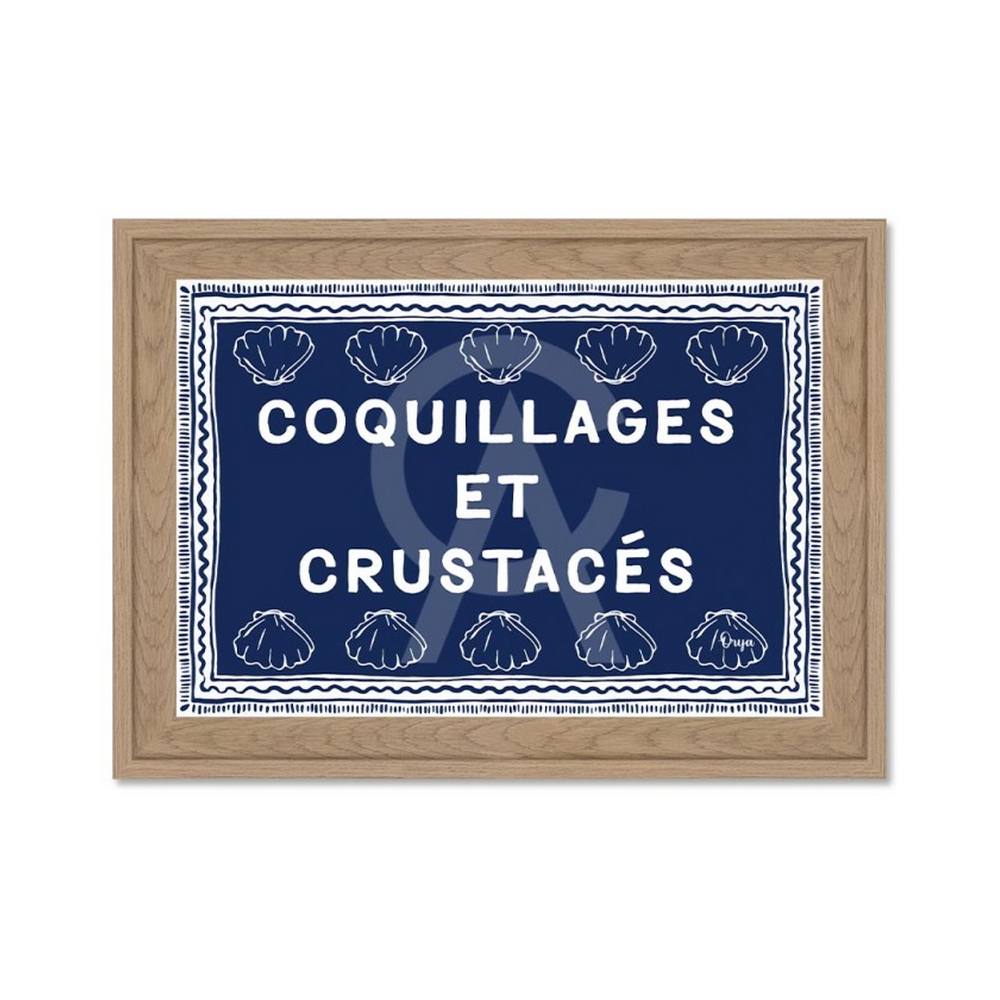 Mini Tableau Coquillages et Crustacés Bleu