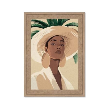 Petit Cadre Visage Femme Palmier