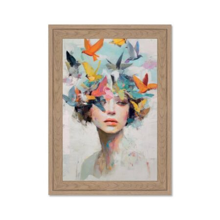 Petit Tableau Femme et Oiseaux