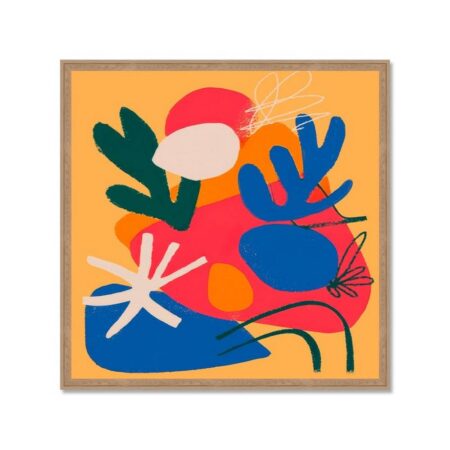 Tableau Abstrait Moderne Bleu Orange