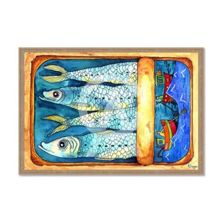 Tableau Boîte Sardines Bleu