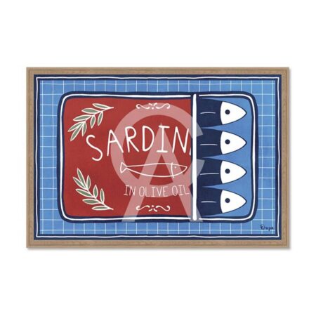 Tableau Boite Sardines Bleu Rouge