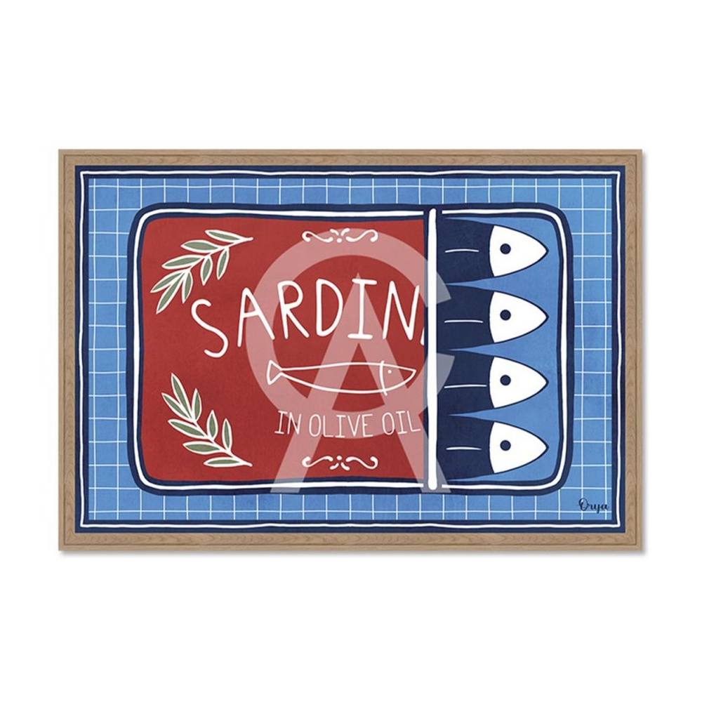Tableau Boite Sardines Bleu Rouge