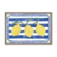 Tableau Citrons Jaunes Rayures Bleues Blanches