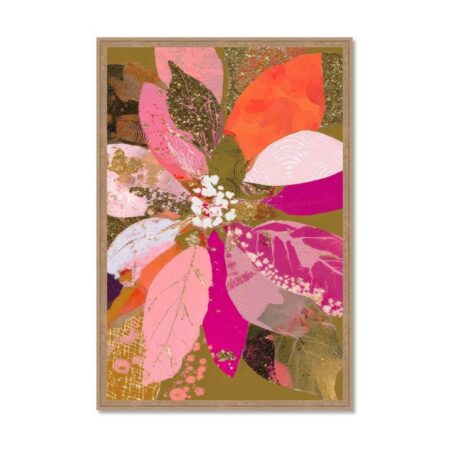 Tableau Feuilles Rose Orange