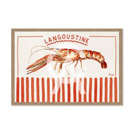 Tableau Mural Langoustine Orange