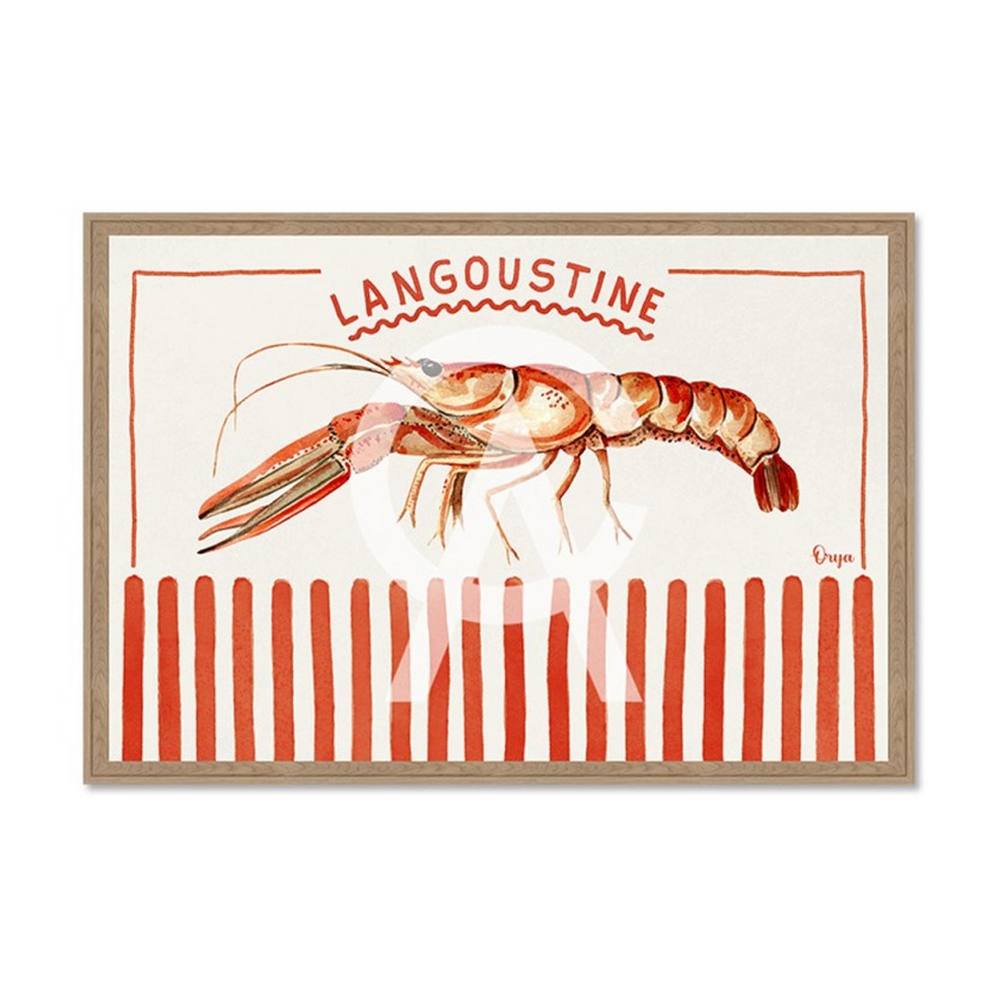tableau_mural_langoustine_orange_orya_decoration_maison_bord_de_mer_cat_25066 Tableau Mural Langoustine Orange