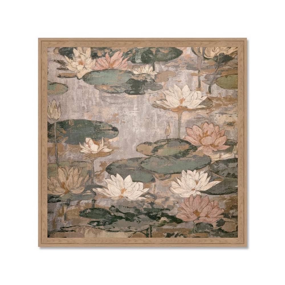 Tableau Nénuphars Beige Florale