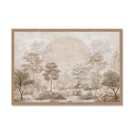 Tableau Paysage Arbres Tons Naturels