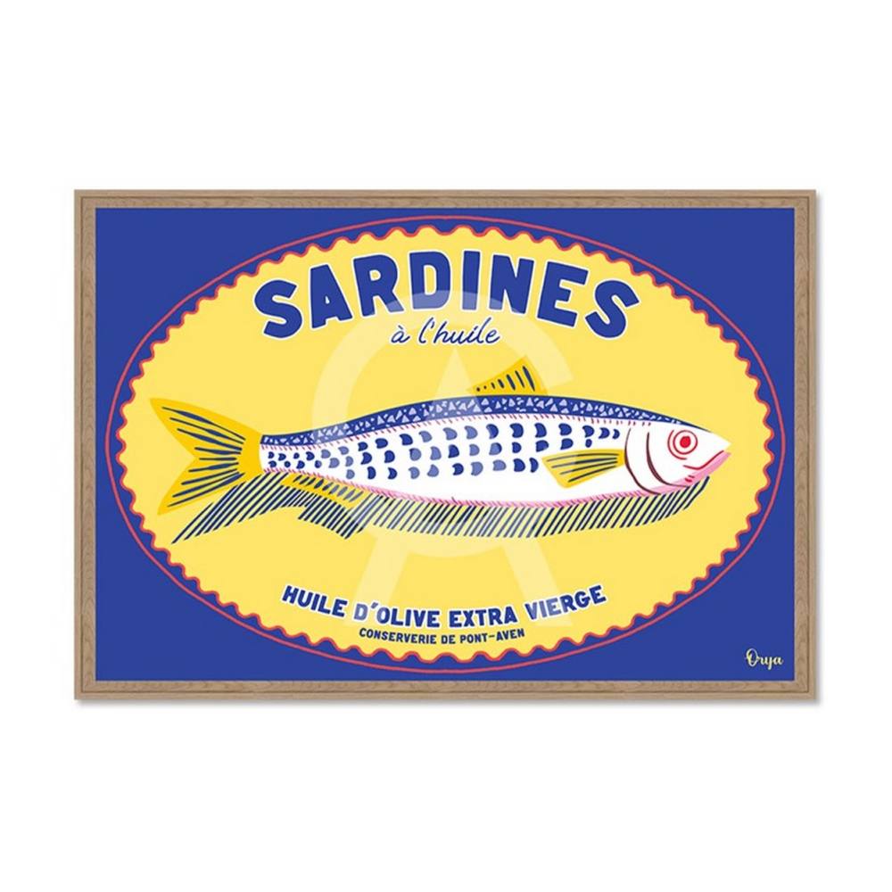 Tableau Sardines Jaune Bleu