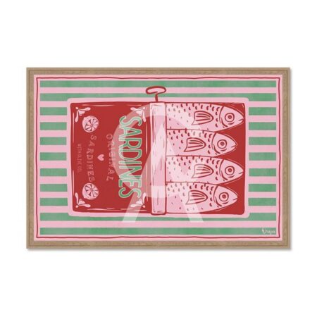 Tableau Sardines Rouges Rayures Vertes