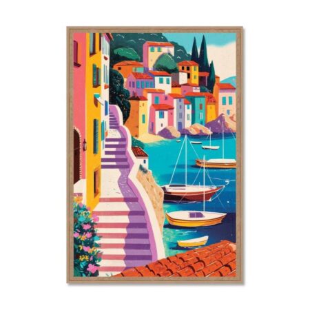 Tableau Village Multicolore Côte Italienne
