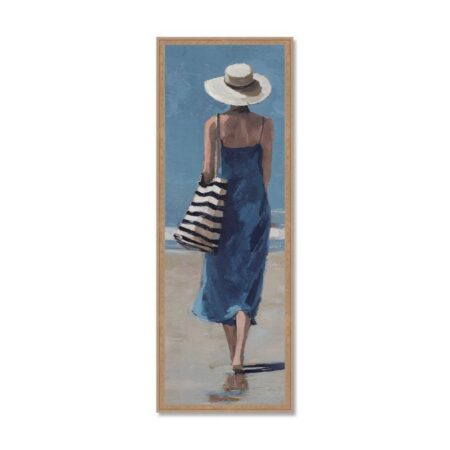 Cadre Femme Robe Bleu Plage