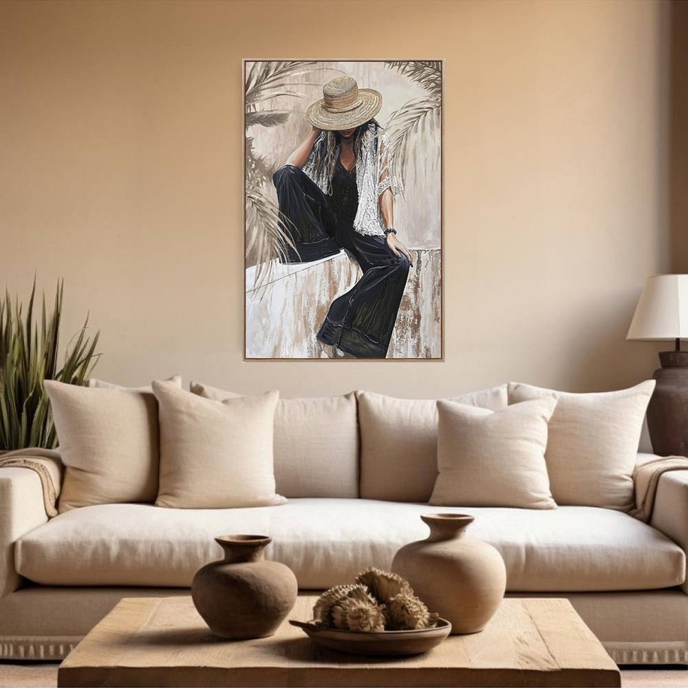 Décoration toile femme combi noire