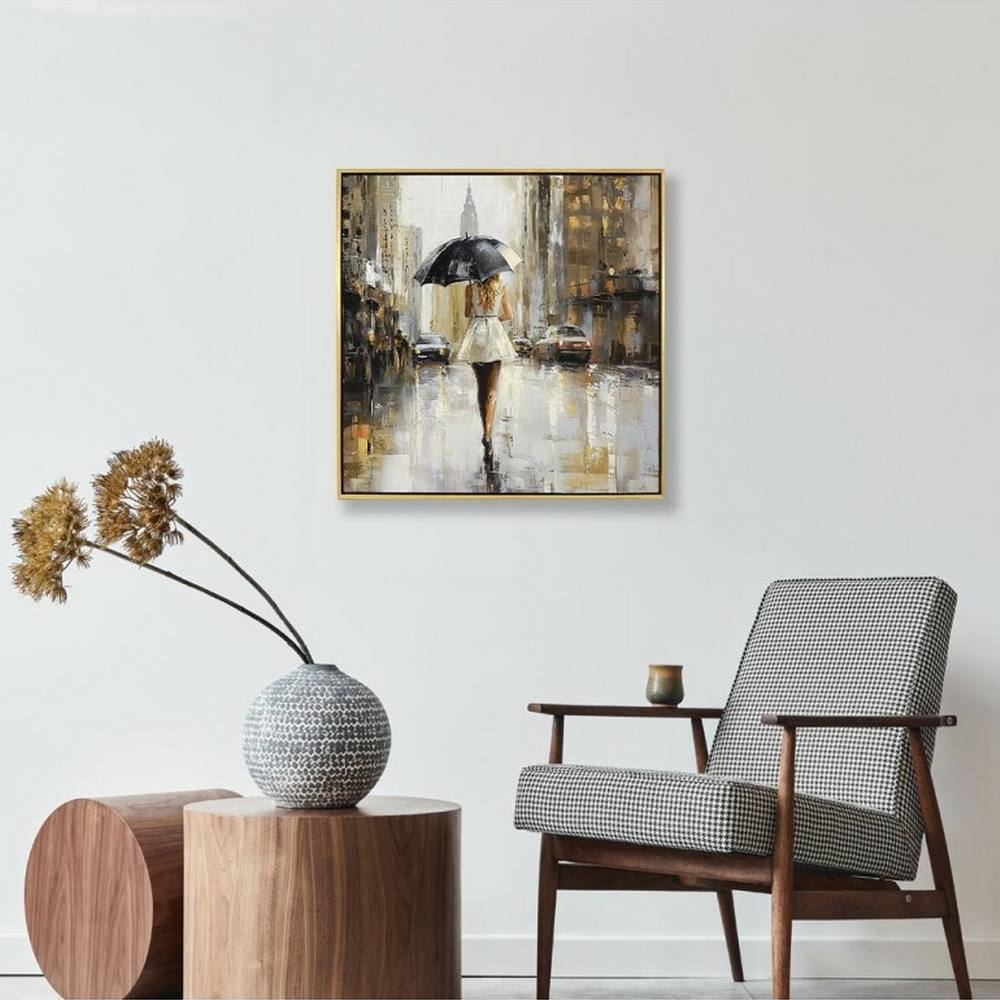 objet décoratif femme rue pluie