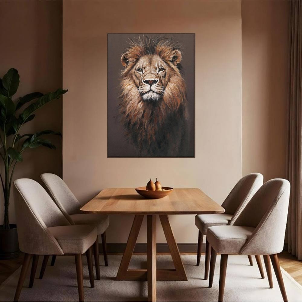 objet_decoratif_salle_a_manger_toile_lion_peinture_originale_03.3535 Objet Décoratif salle à manger