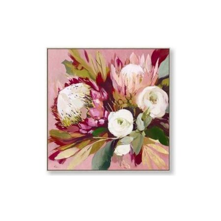 Petite Toile Encadrée Bouquet Fleurs Roses