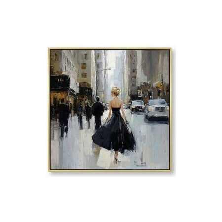 Petite Toile Encadrée Femme Rue