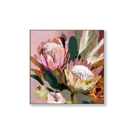 Petite Toile Fleurs Abstraites Roses