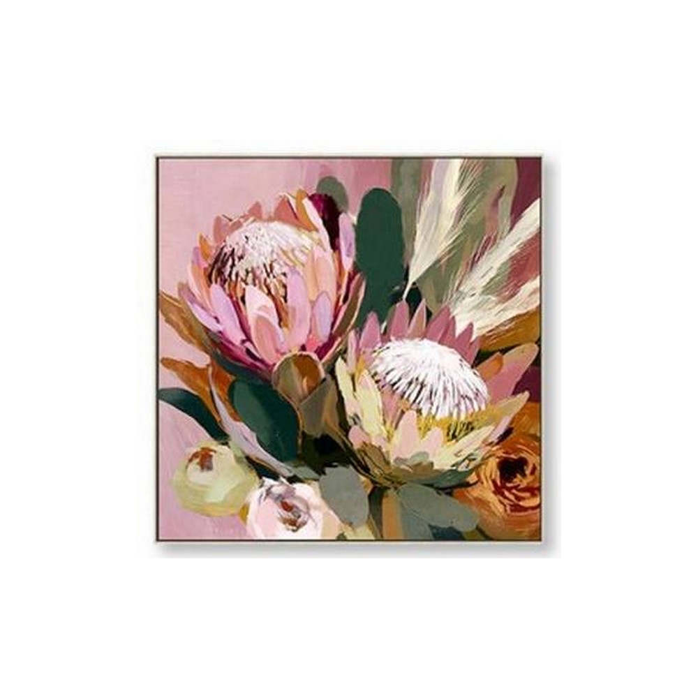 Petite Toile Fleurs Abstraites Roses