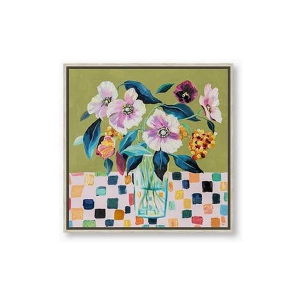 Petite Toile Fleurs Table Colorée