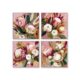 Set de 4 Petites Toiles Bouquets Roses