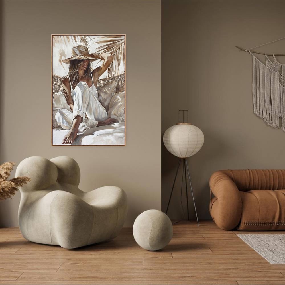 tableau déco original toile femme canapé