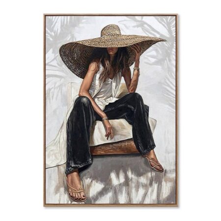 Toile Déco Encadrée Femme Bohème Chic