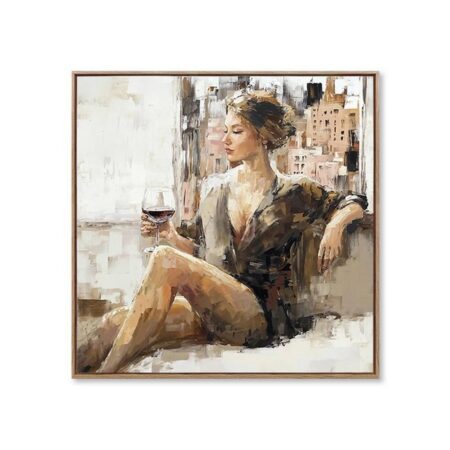 Toile Décoration Chic Femme Vin Rouge