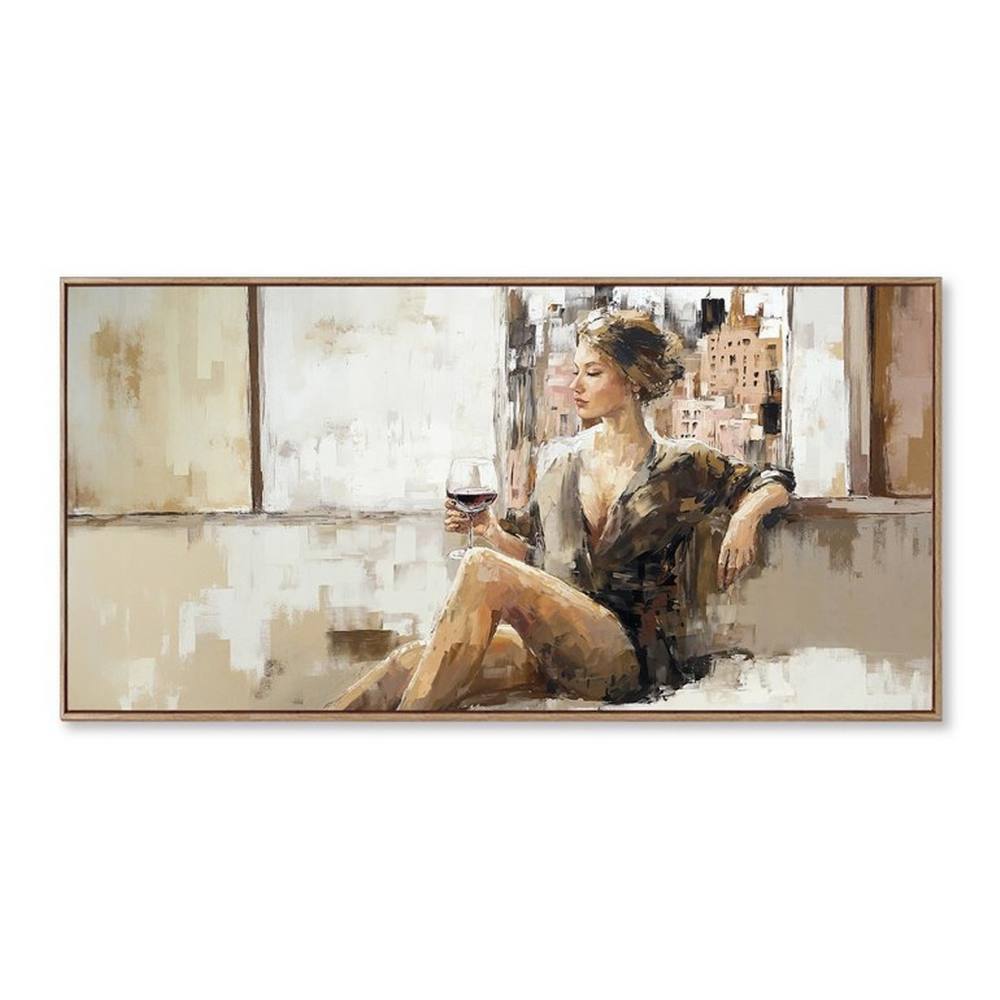 Toile Décorative Femme Verre Vin Pano