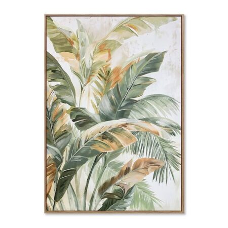 Toile Encadrée Feuilles Exotiques Bananier