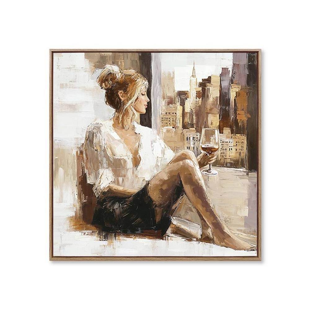 Toile Femme Assise Rebord Fenêtre