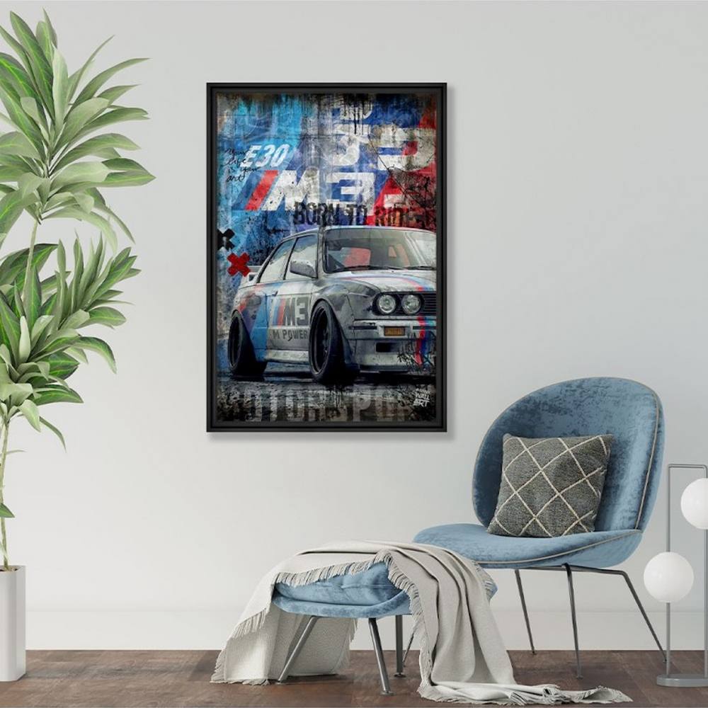 deco_murale_rubix_cadre_art_m3_e30_decoration_garage_automobile Art M3 E30